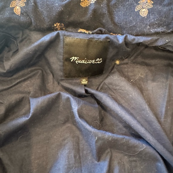 Corduroy Crop Puffer Jacket in Brittanica Blockprint XS - Picture 6 of 7